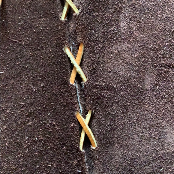 Suede/ Leather Vintage Reversible Poncho - Picture 4 of 7